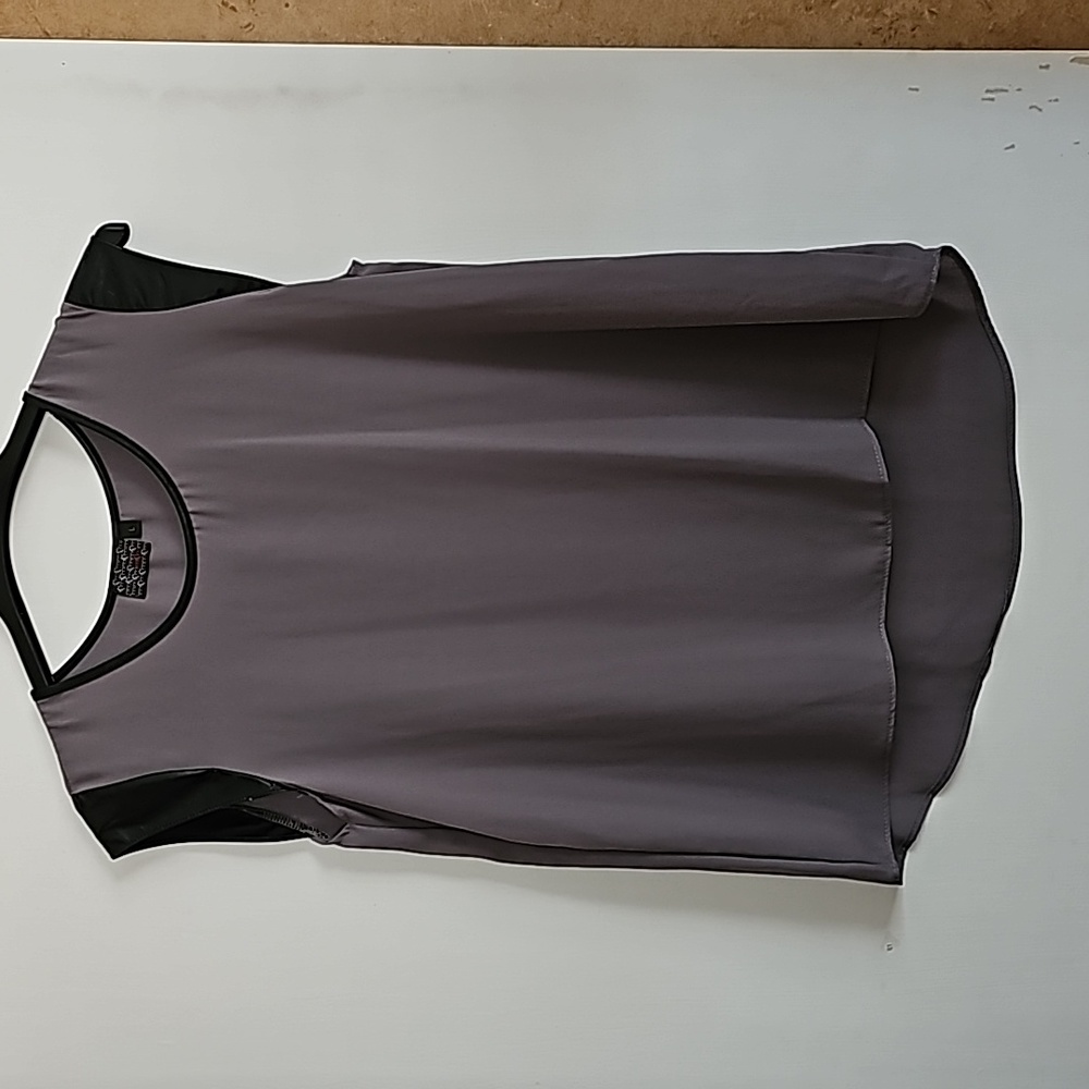 Faux Leather Trim Tank